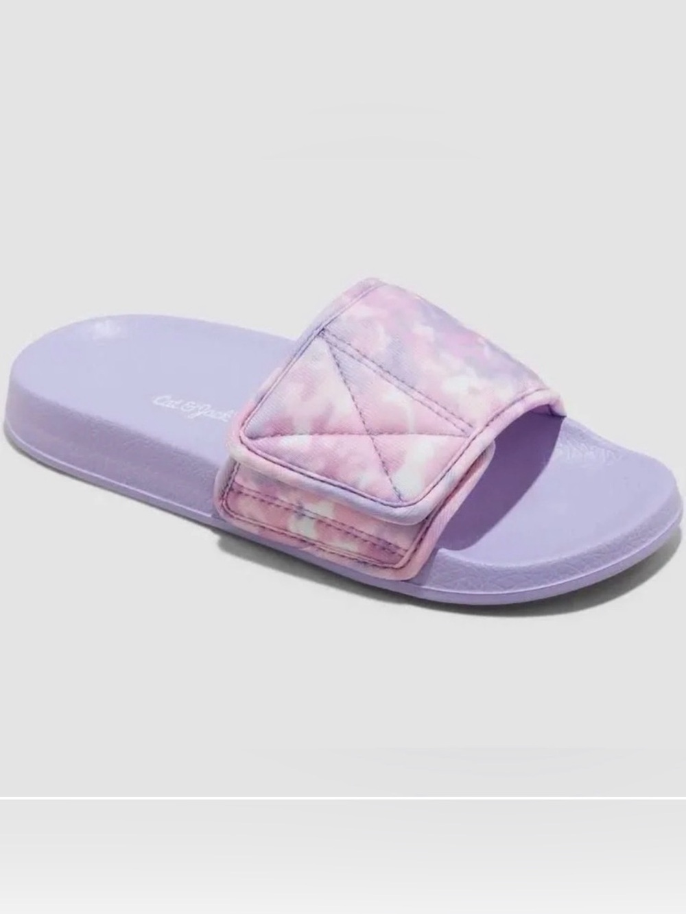 Cat & Jack Pastel Tie-Dye Slide Sandals - Lavender & Pink SZ XL 6